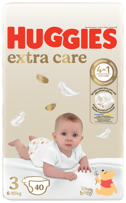 HUGGIES Extra Care 3, autiņbiksītes 6-10kg izmēram, Jumbo iepakojums 40 gab.