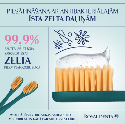 ROYAL DENTA Gold vidējas cietības zobu birste, vienības iepakojums