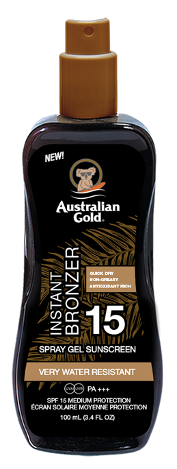 AUSTRALIAN GOLD SPF15 Bronzējošais saules aizsargsprejs, 100 ml