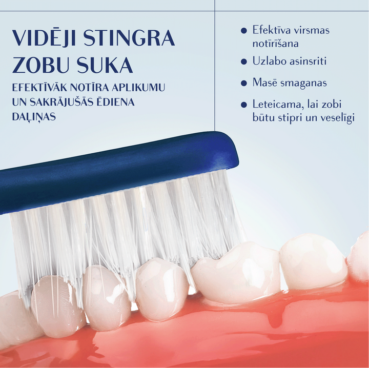 ROYAL DENTA Silver vidējas cietības zobu birste, 4 gab.