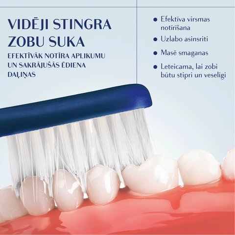 ROYAL DENTA Silver vidējas cietības zobu birste, 4 gab.