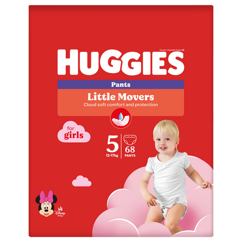 HUGGIES Pants S5 meitenēm 12-17kg, biksītes ar aizvēršanu, 68 gab.