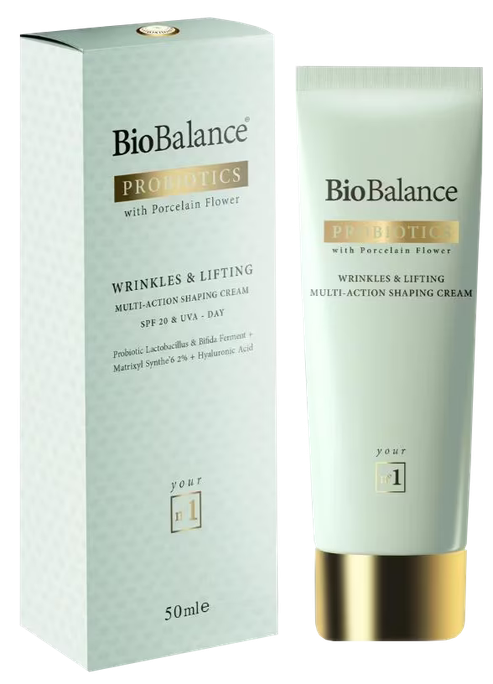 BIOBALANCE sejas krēms ar probiotikām - daudzfunkcionāls lifting krēms grumbu samazināšanai un ādas modelēšanai, 50 ml