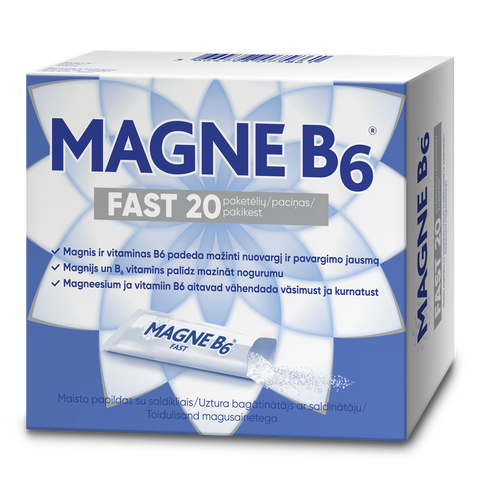 MAGNE B6 Fast pulveris mutē šķīstošs, 20 paciņas