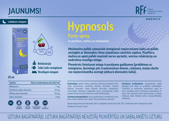 Hypnosols Forte sprejs miegam, 25 ml — RFF