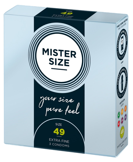 Prezervatīvi MISTER SIZE 49/165 mm, iepakojums 3 gab.