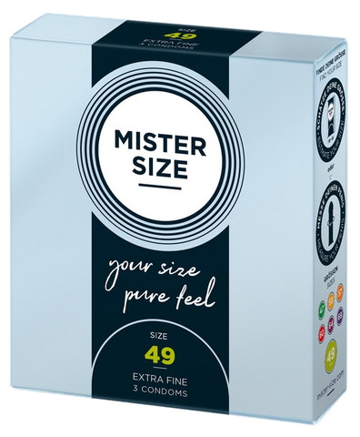 Prezervatīvi MISTER SIZE 49/165 mm, iepakojums 3 gab.