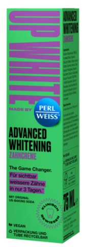 PERLWEISS Up White Advanced balinošā zobu pasta – 75 ml