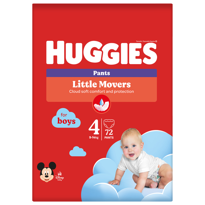 HUGGIES Pants pull-up S4 zēniem, 9-14 kg, 72 biksītes kastē