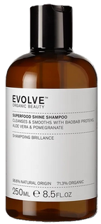 EVOLVE Superfood Shine bioloģiskais šampūns matu spīdumam, 250 ml