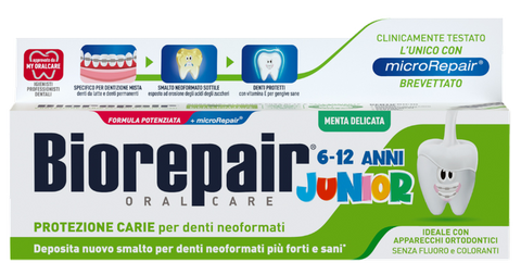 BIOREPAIR Junior zobu pasta piparmētrām (6-12 gadiem), 75 ml