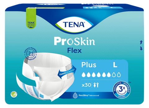 TENA Flex Plus autiņbiksītes L izmērs, 30 ks iepakojums