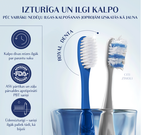 ROYAL DENTA Silver vidējas cietības zobu birste, 1 gab.