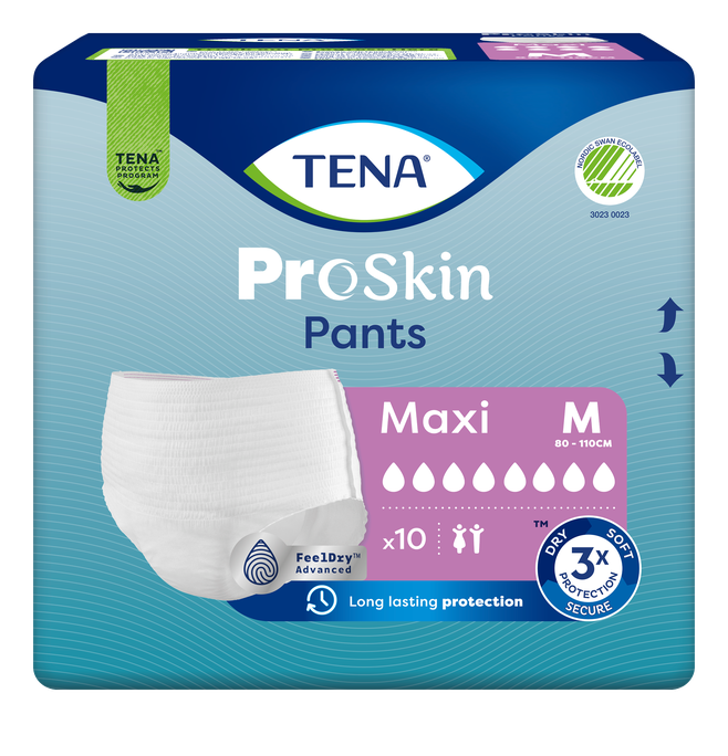 TENA Pants ProSkin Maxi M biksītes — 10 gab. urīna nepavadības aizsardzībai