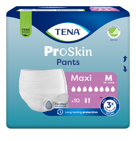 TENA Pants ProSkin Maxi M biksītes — 10 gab. urīna nepavadības aizsardzībai