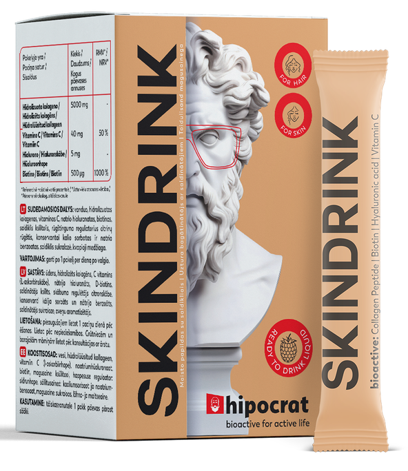 BIOFARMACIJA Hipocrat Skindrink — iekšējais skaistuma dzēriens, 14 paciņas