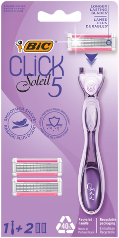 BIC Soleil Click5 skuveklis ar 2 maiņas kasetņu komplektu, 1 gab.