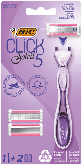 BIC Soleil Click5 skuveklis ar 2 maiņas kasetņu komplektu, 1 gab.