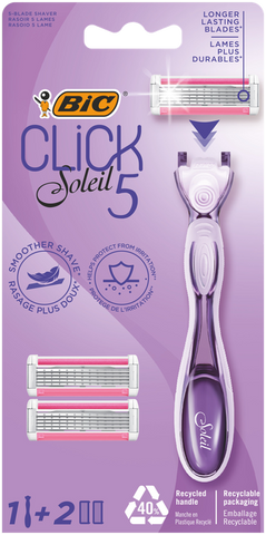 BIC Soleil Click5 skuveklis ar 2 maiņas kasetņu komplektu, 1 gab.