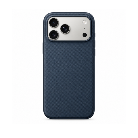iPhone 18 Pro Max / 17 Pro Max Woven stiliaus dėklas, tamsiai mėlynas