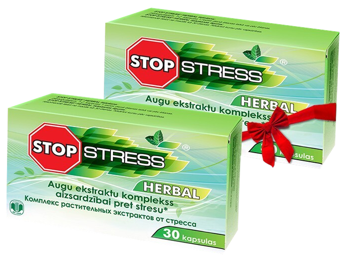 STOP STRESS Herbal kapsulas (1+1), 30 gab.