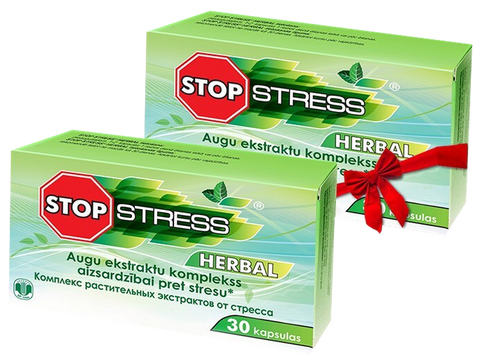 STOP STRESS Herbal kapsulas (1+1), 30 gab.