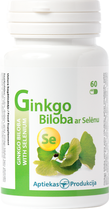 APTIEKAS PRODUKTS Selēns un Ginkgo biloba, 60 kapsulas