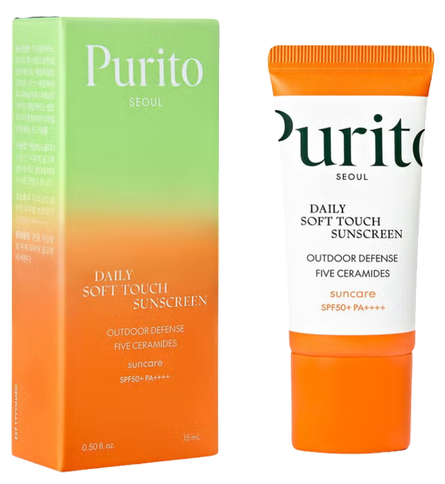 PURITO Daily Soft Touch SPF50+ saules aizsarglīdzeklis, 15 ml
