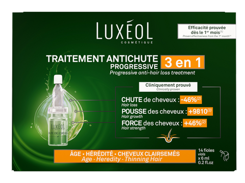 LUXEOL 3 in 1 ampulas, 14 gab. — Pret Progresējošu Matu Izkrišanu