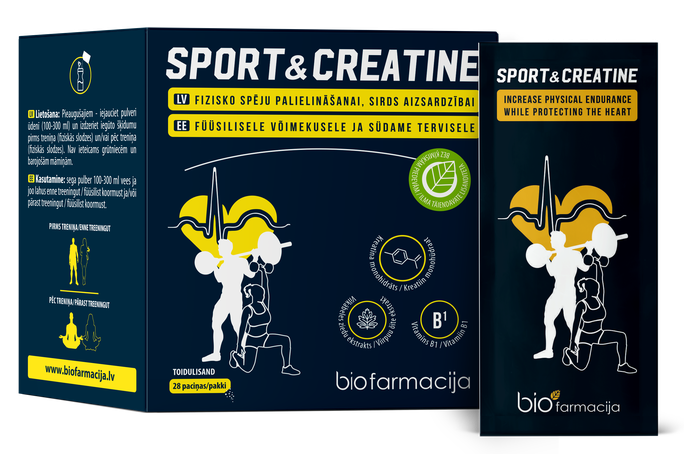BIOFARMACIJA Sport & Kreatīna pulveris 28 paciņas