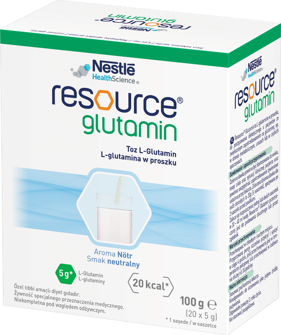 NESTLE Resource Glutamin, 20 paciņas po 5 g