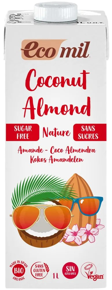 Kokosriekstu-mandeļu dzēriens "Ecomil Nature", bez cukura, 1000 ml