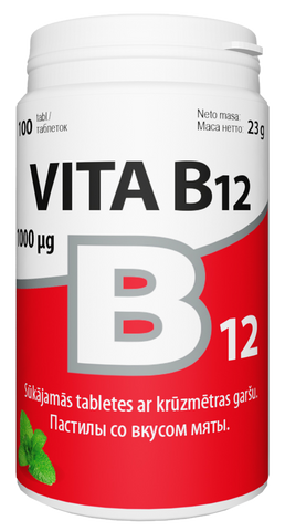 VITABALANS B12 vitamīna tabletes 100 gab.