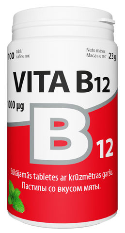 VITABALANS B12 vitamīna tabletes 100 gab.