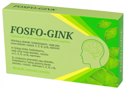 FOSFO-GINK, 30 kapsulu iepakojums