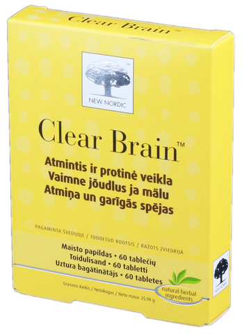 Clear Brain™ tabletes NEW NORDIC, 60 vienības