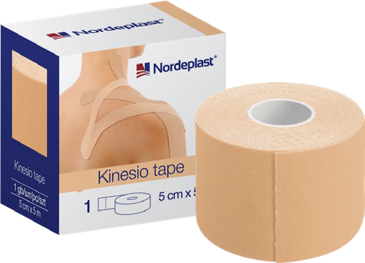 NORDEPLAST kinezioloģiskais teips bēšā krāsā, 5 m × 5 cm, 1 gab.