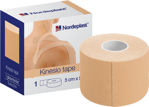 NORDEPLAST kinezioloģiskais teips bēšā krāsā, 5 m × 5 cm, 1 gab.