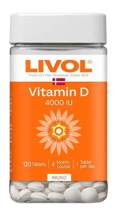 LIVOL D vitamīns 4000 IU, 120 tabletes