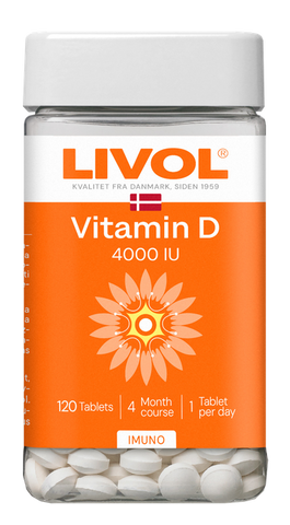 LIVOL D vitamīns 4000 IU, 120 tabletes