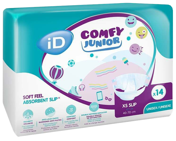 ID Comfy Junior XS autiņbiksītes Slip 14 gab., 40-70 cm