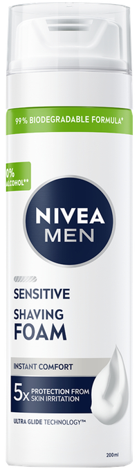 NIVEA Men Sensitive skūšanās putas jutīgai ādai, 200 ml