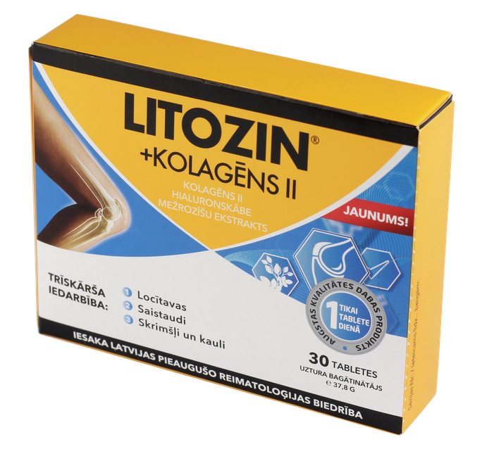 LITOZIN + KOLAGĒNS, 30 tabletes locītavu atbalstam