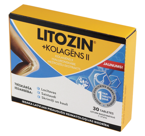 LITOZIN + KOLAGĒNS, 30 tabletes locītavu atbalstam