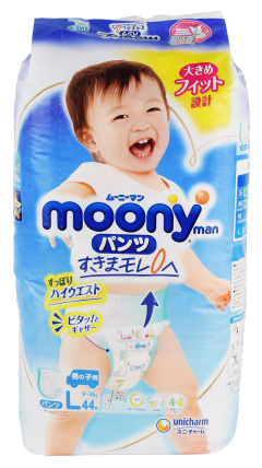 MOONY Airfit L autiņbiksītes zēniem (9-14 kg), iepakojums 44 gab.