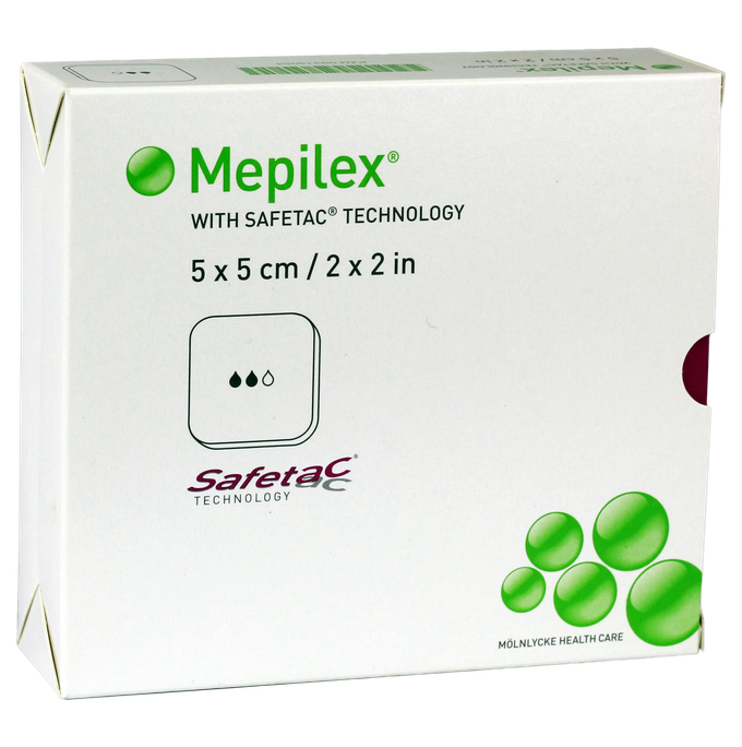MEPILEX 5x5 cm brūču kompresa ārstēšanai, 5 gabali