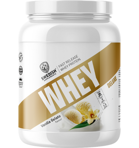 SWEDISH SUPPLEMENTS Whey Deluxe Vanilla Gelato, proteīna pulveris 900 g