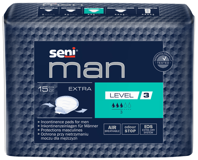 SENI Man Extra (Level 3) uroloģiskie ieliktņi – 15 gabali