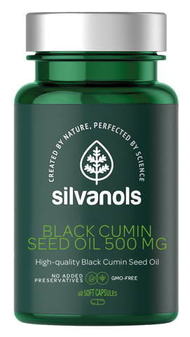 SILVANOLS Melnās ķimenes sēklu eļļa Premium 500 mg, 60 kapsulas