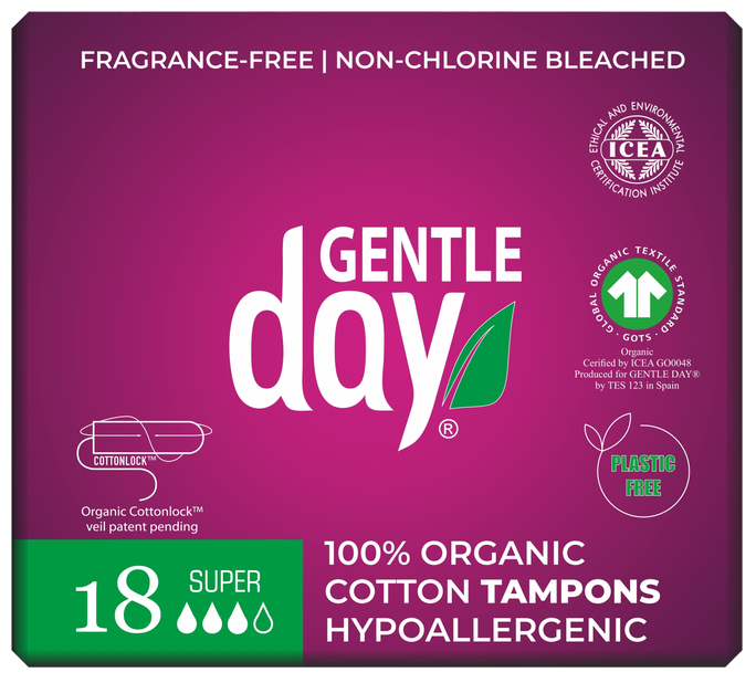 Super Organic Cotton tamponi GENTLE DAY, 18 gab.